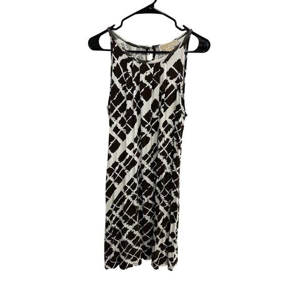 MICHAEL Michael Kors Sleeveless Shift Dress Black White Size Medium Keyhole Back - Picture 1 of 10